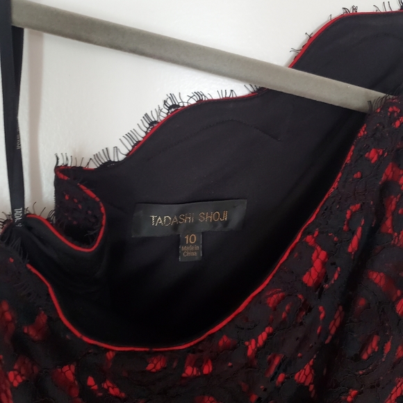 Tadashi Shoji Sheath One Shoulder Dress Size 10 - Picture 4 of 6